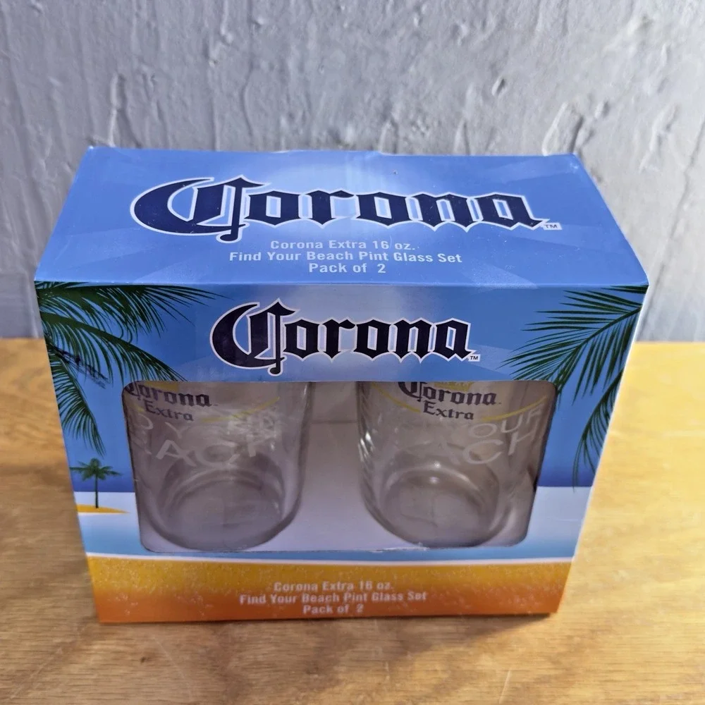 Corona Extra 16 oz Pint Glass Set Of Two 